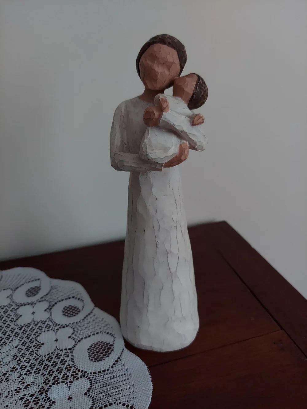 Vintage Willow Tree Mother and Child Figurine - White and Brown